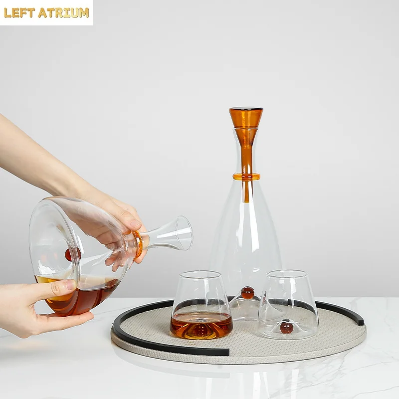 Glass Decanter Whiskey - Modern Minimalist Glass Decanter for Home