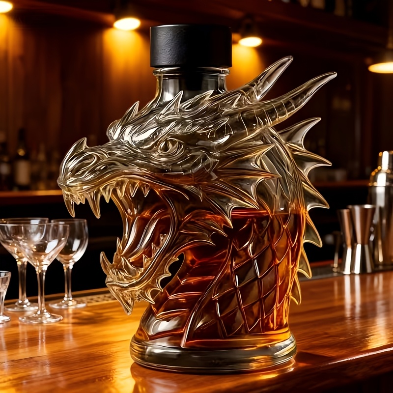 Glass Decanter Whiskey - Dragon Head Wine Decanter, 10.14 Ounce