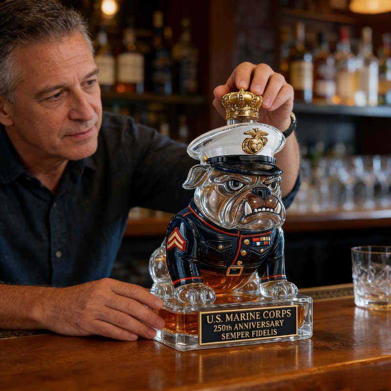 U.S. Marine Corps Bulldog Whis - đánh giá và giá Glass Decanter Whiskey