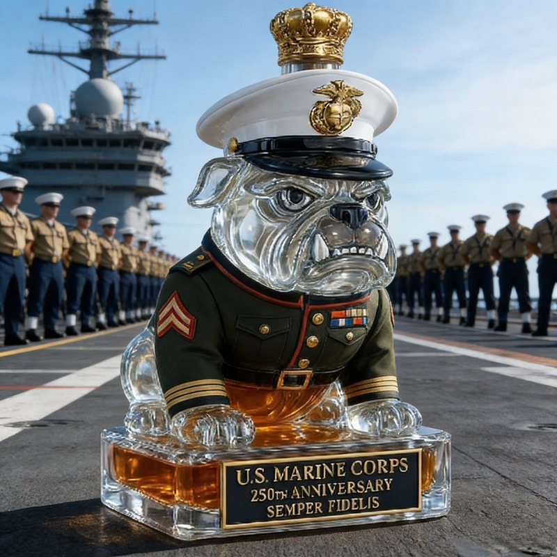U.S. Marine Corps Bulldog Whis - đánh giá và giá Glass Decanter Whiskey