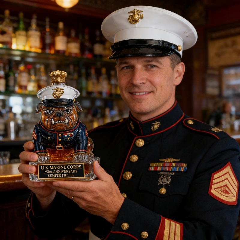 U.S. Marine Corps Bulldog Whis - đánh giá và giá Glass Decanter Whiskey