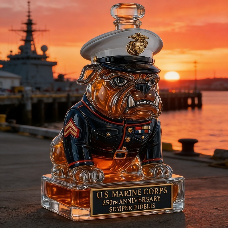U.S. Marine Corps Bulldog Whis - đánh giá và giá Glass Decanter Whiskey