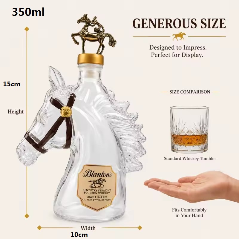 350ml Horse Shaped Glass Whisk - đánh giá và giá Glass Decanter Whiskey